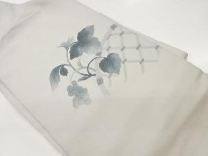 銀通し手描き葡萄に光悦垣模様名古屋帯